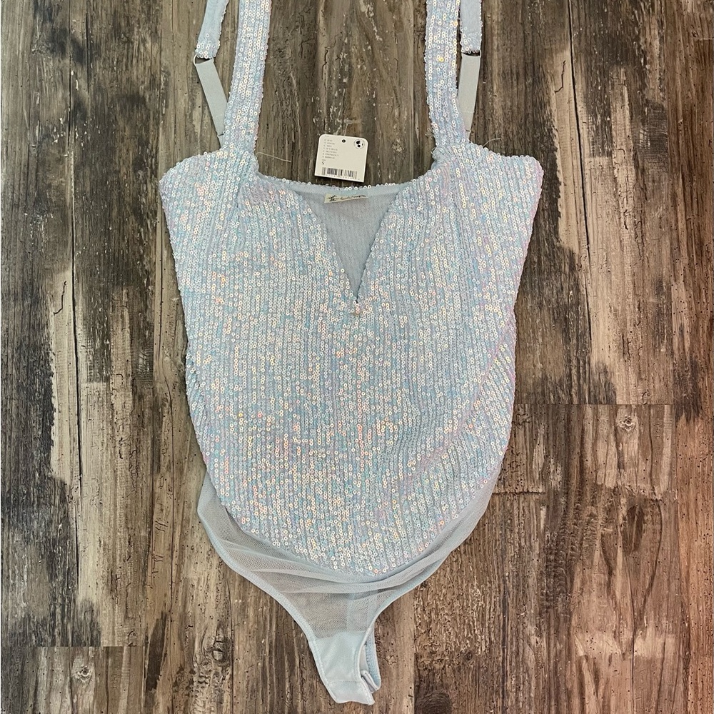 Light Blue Sparkle Bodysuit - Women - Picture 8 of 10